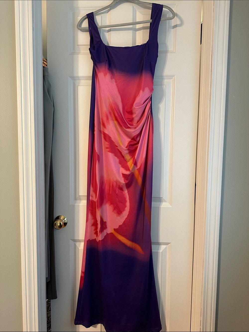 Sleeveless Ombre Maxi Dress in Purple and Pink